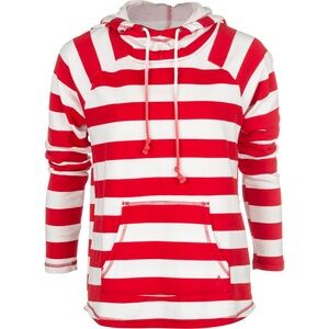 Volcom Red White Striped Hoodie Pullover Wallflower Sweatshirt XL NWT